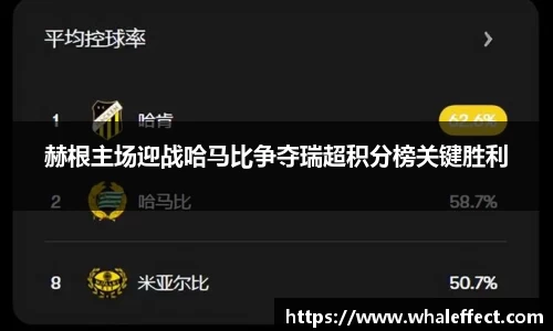 赫根主场迎战哈马比争夺瑞超积分榜关键胜利